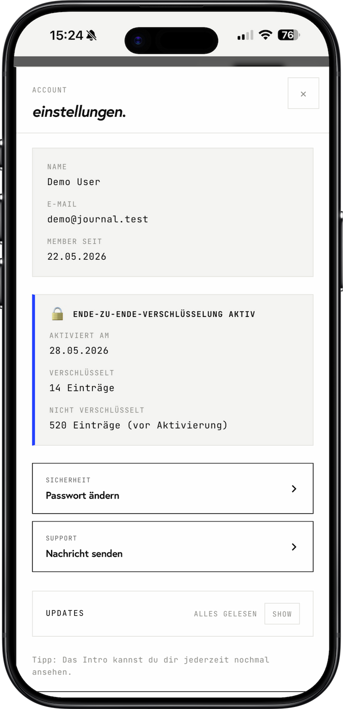 E2E Verschlüsselung Einstellungen